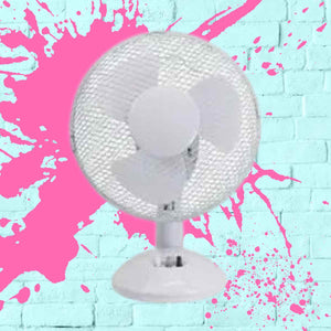 9" Desk Fan White for grow tent 